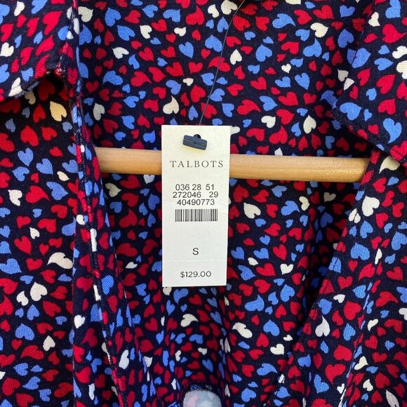NWT Talbots Rayon Stretch Pullover Dress with little Multi Colored Hearts Size S - Picture 6 of 9